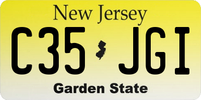 NJ license plate C35JGI