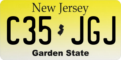 NJ license plate C35JGJ