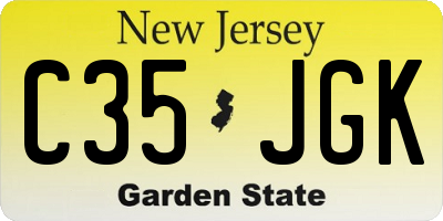 NJ license plate C35JGK