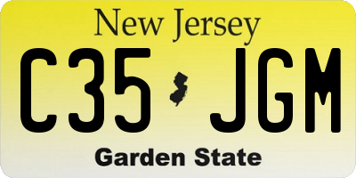 NJ license plate C35JGM
