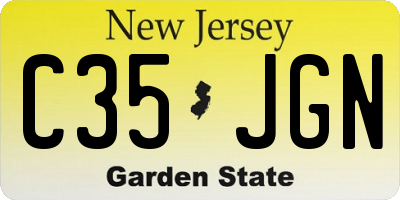 NJ license plate C35JGN