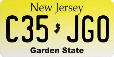 NJ license plate C35JGO