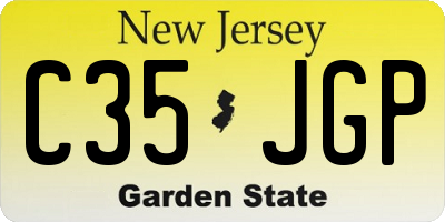 NJ license plate C35JGP