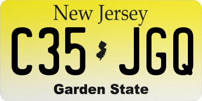 NJ license plate C35JGQ