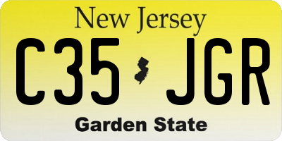 NJ license plate C35JGR