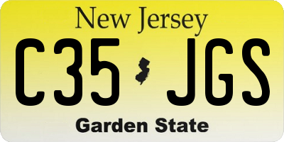 NJ license plate C35JGS
