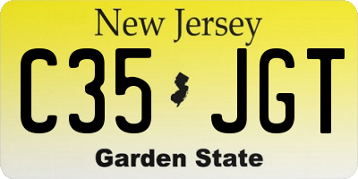 NJ license plate C35JGT