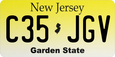 NJ license plate C35JGV