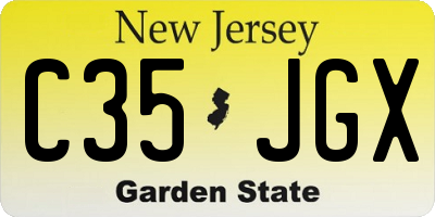 NJ license plate C35JGX