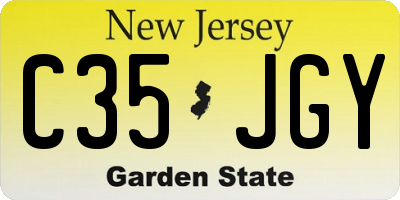 NJ license plate C35JGY
