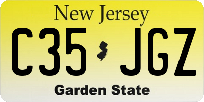 NJ license plate C35JGZ