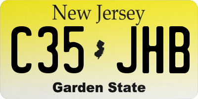 NJ license plate C35JHB