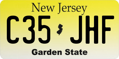 NJ license plate C35JHF