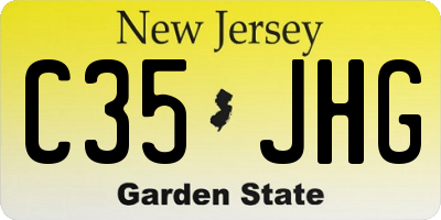 NJ license plate C35JHG