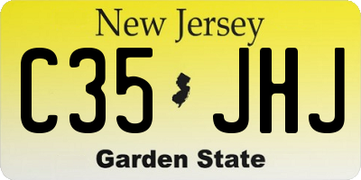 NJ license plate C35JHJ
