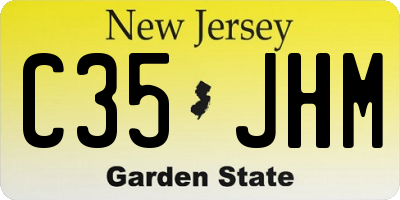 NJ license plate C35JHM