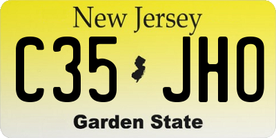 NJ license plate C35JHO