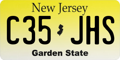 NJ license plate C35JHS