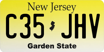 NJ license plate C35JHV