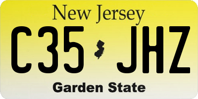 NJ license plate C35JHZ