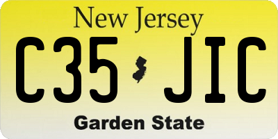 NJ license plate C35JIC