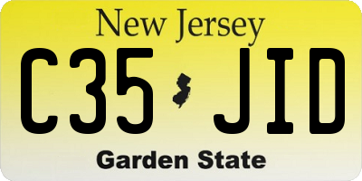 NJ license plate C35JID