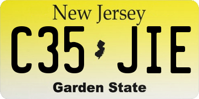 NJ license plate C35JIE