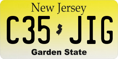 NJ license plate C35JIG