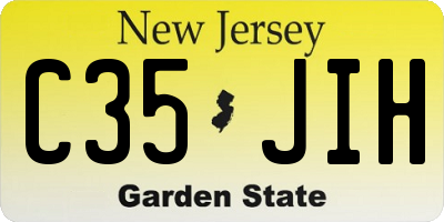 NJ license plate C35JIH