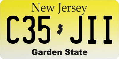 NJ license plate C35JII