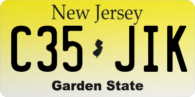 NJ license plate C35JIK