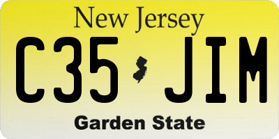 NJ license plate C35JIM