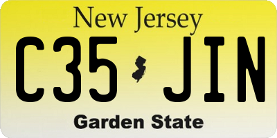 NJ license plate C35JIN