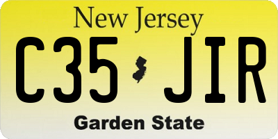 NJ license plate C35JIR