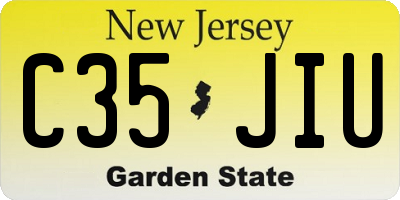 NJ license plate C35JIU