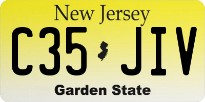 NJ license plate C35JIV