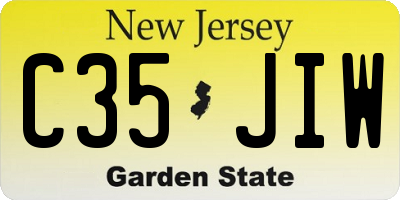 NJ license plate C35JIW