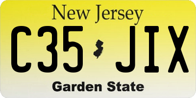 NJ license plate C35JIX