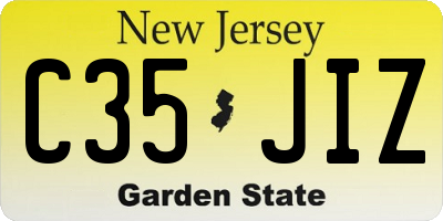 NJ license plate C35JIZ