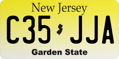 NJ license plate C35JJA