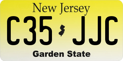 NJ license plate C35JJC