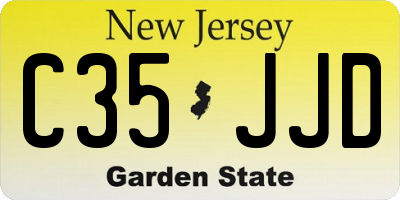 NJ license plate C35JJD