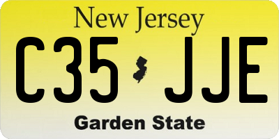 NJ license plate C35JJE