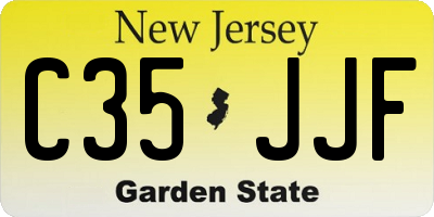 NJ license plate C35JJF