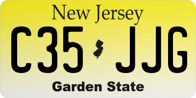 NJ license plate C35JJG