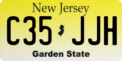NJ license plate C35JJH