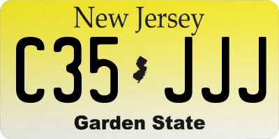 NJ license plate C35JJJ