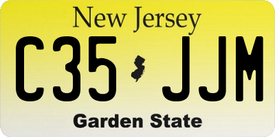 NJ license plate C35JJM