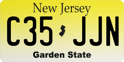 NJ license plate C35JJN