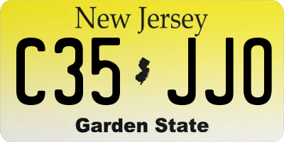 NJ license plate C35JJO